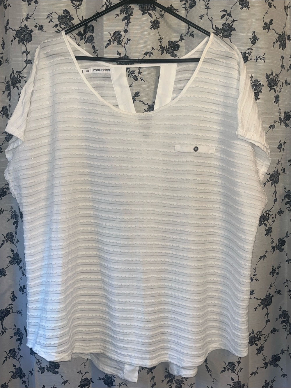 Maurices White Textured Box Sleeve Top
